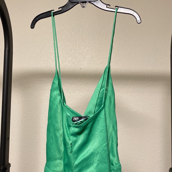 NWT Zara Green Knotted Slip Dress - Picture 15 of 15